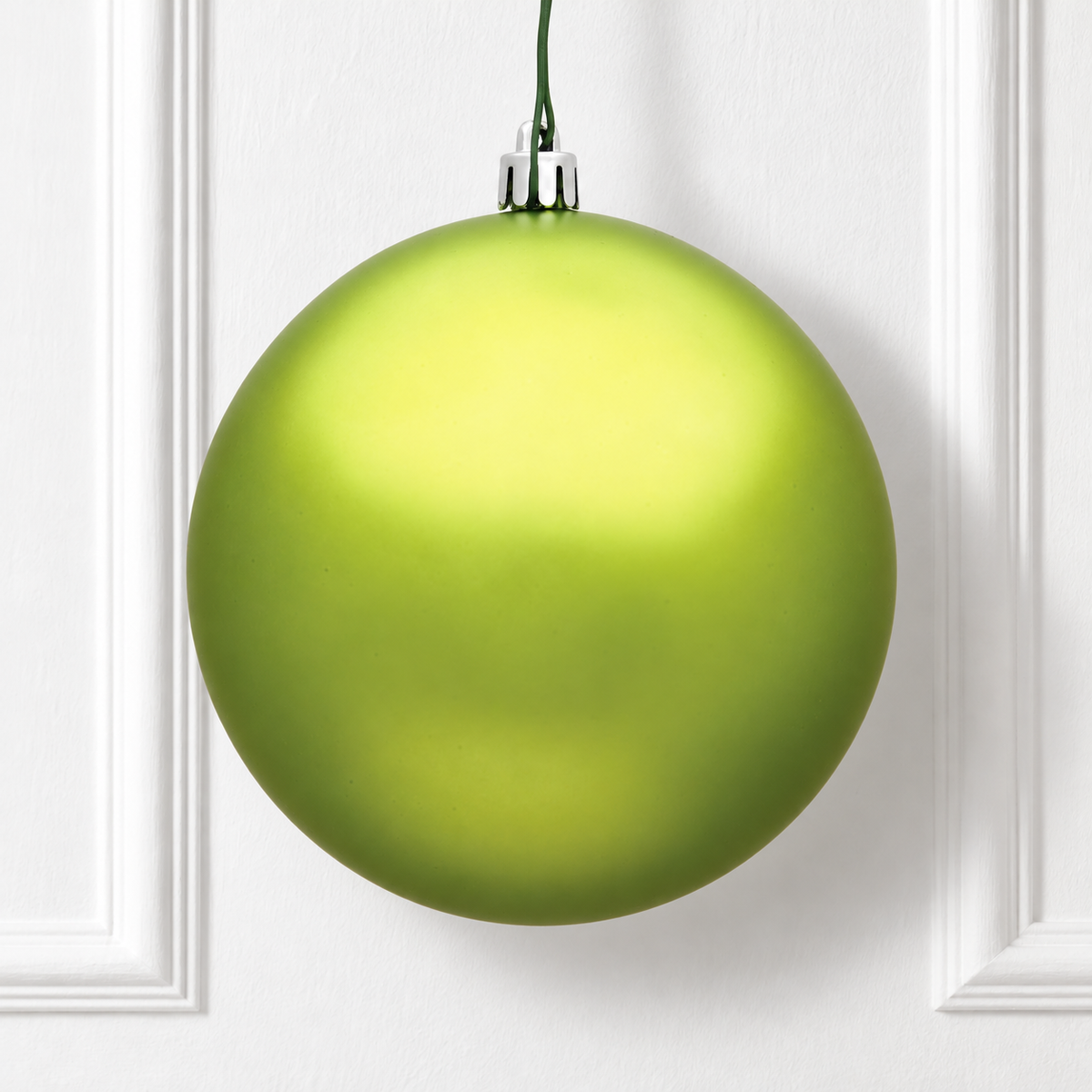 8" Shatterproof Ball Ornament - Lime - Matte - UV Treated — view 2