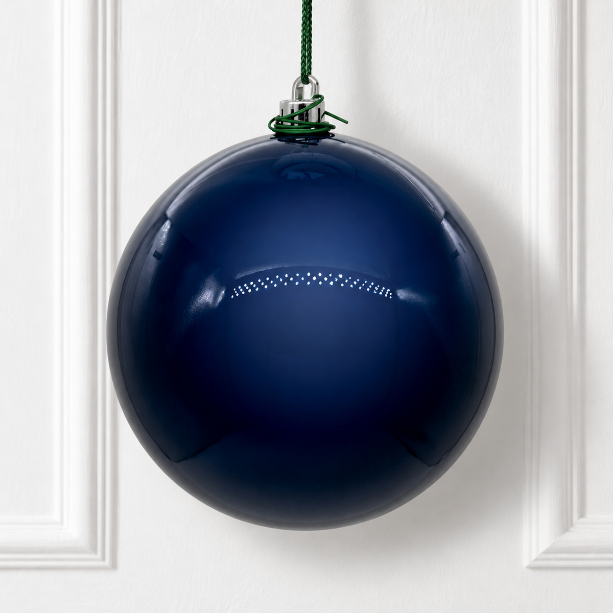 8" Shatterproof Ball Ornament - Midnight Blue - Pearl - UV Treated — view 2