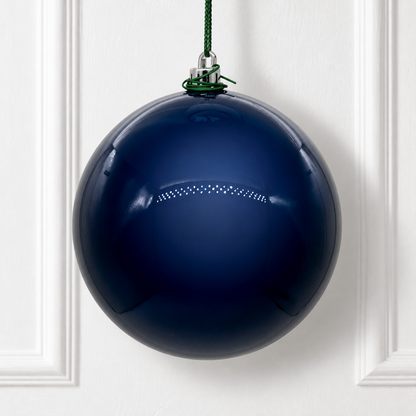 8" Shatterproof Ball Ornament - Midnight Blue - Pearl - UV Treated — view 2
