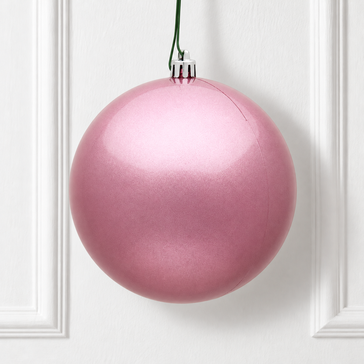 8" Shatterproof Ball Ornament - Pink - Candy - UV Treated — view 2