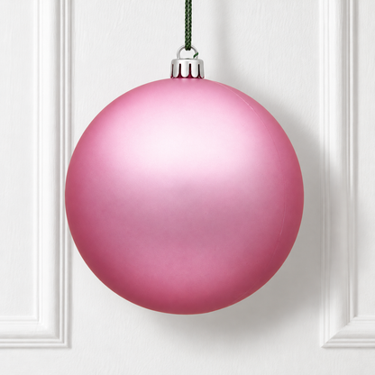 8" Shatterproof Ball Ornament - Pink - Matte - UV Treated — view 2