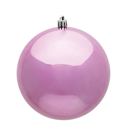 8" Shatterproof Ball Ornament - Pink - Shiny - UV Treated — view 1
