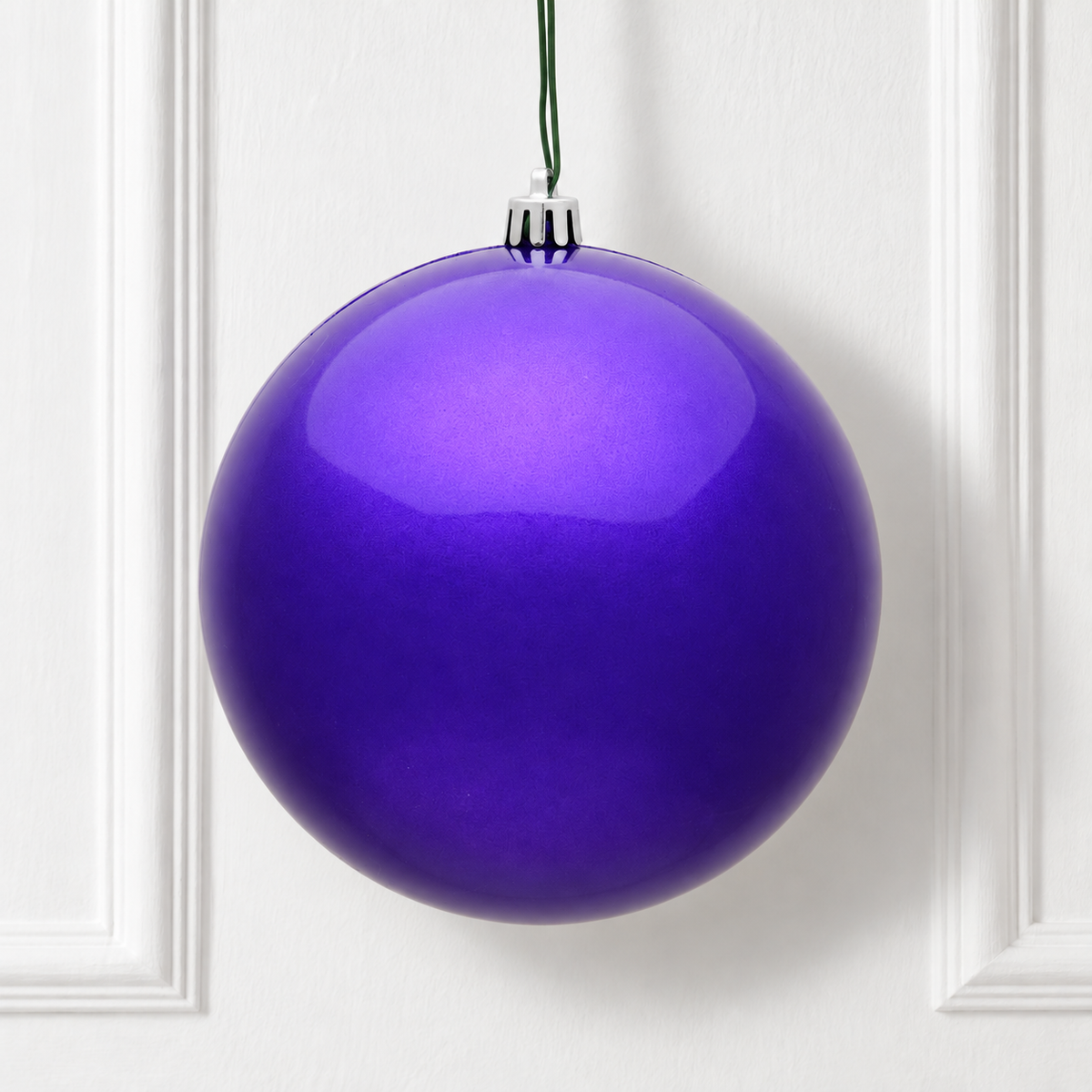8" Shatterproof Ball Ornament - Purple - Candy- UV Treated — view 2