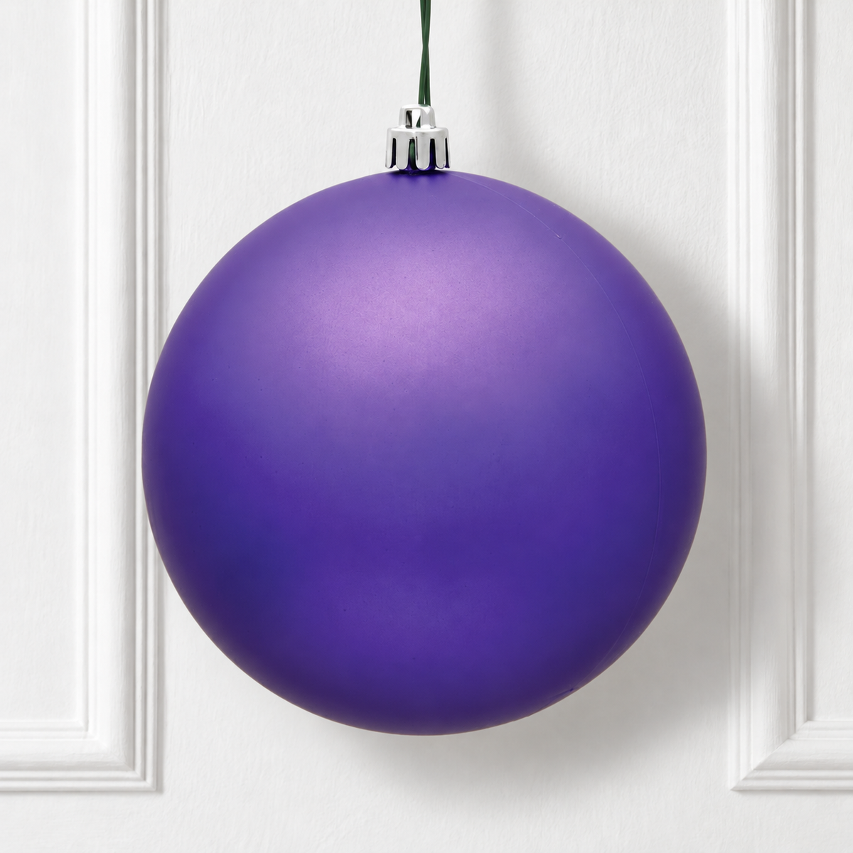8" Shatterproof Ball Ornament - Purple - Matte - UV Treated — view 2
