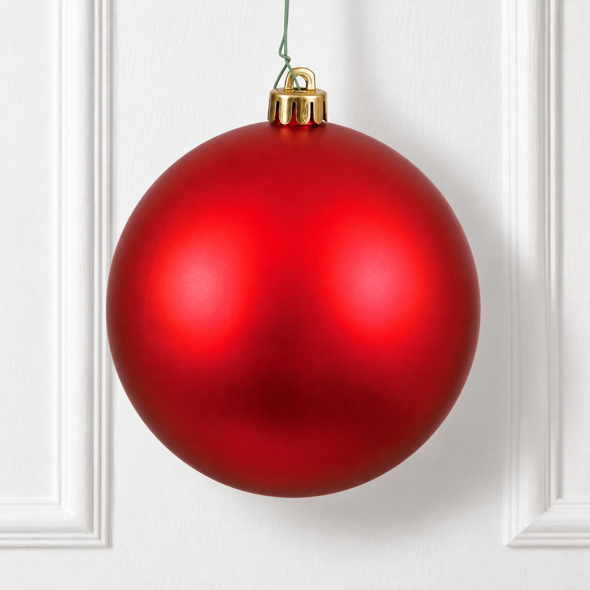 8" Shatterproof Ball Ornament - Red - Matte - UV Treated — view 2
