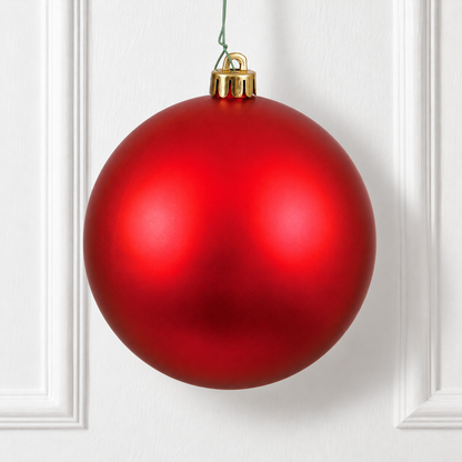 8" Shatterproof Ball Ornament - Red - Matte - UV Treated — view 2