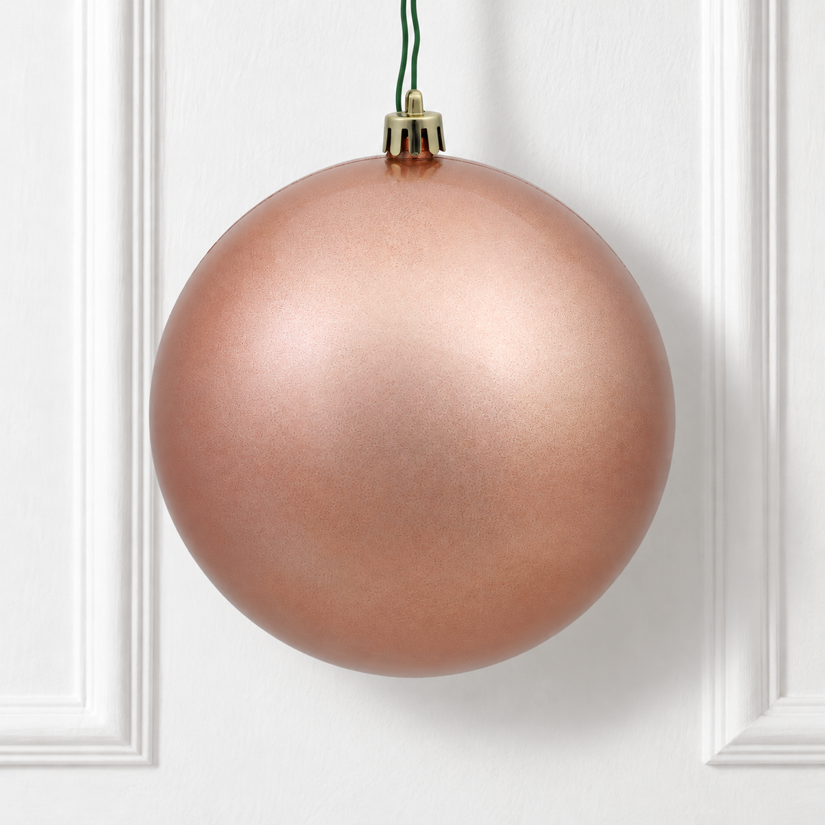 8" Shatterproof Ball Ornament - Rose Gold- Candy - Set of 6 — view 2