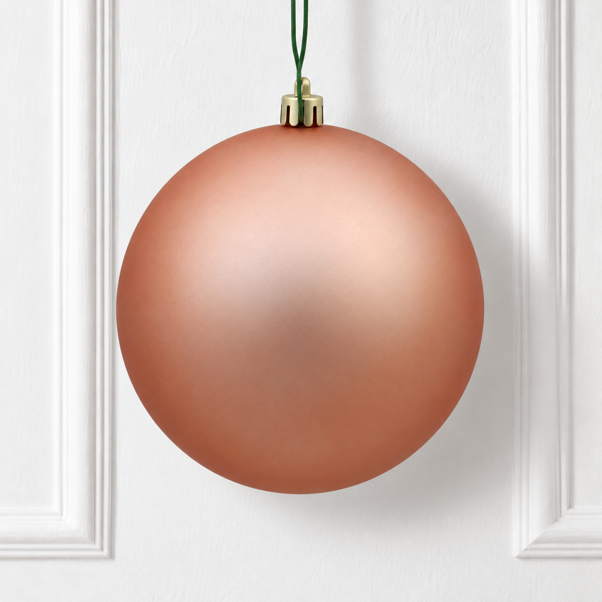 8" Shatterproof Ball Ornament - Rose Gold - Matte - UV Treated — view 2