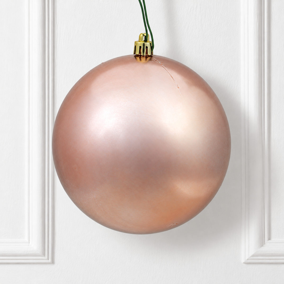 8" Shatterproof Ball Ornament - Rose Gold - Shiny - UV Treated — view 2