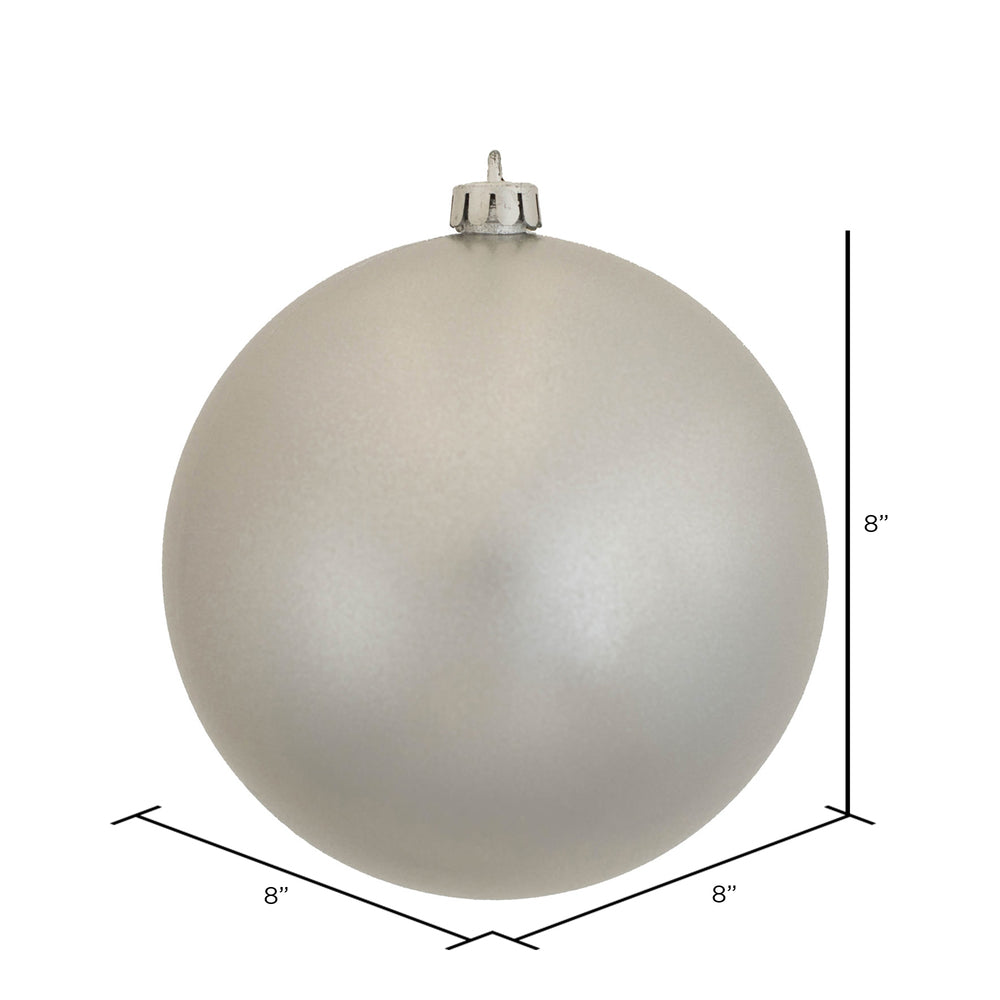 8" Shatterproof Ball Ornament - Silver - Candy - UV Treated — view 3