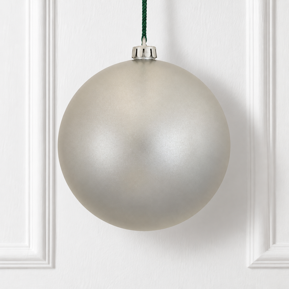 8" Shatterproof Ball Ornament - Silver - Candy - UV Treated — view 2