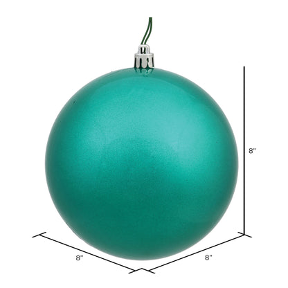 8" Shatterproof Ball Ornament - Teal - Candy - UV Treated — view 3