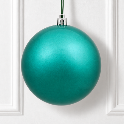 8" Shatterproof Ball Ornament - Teal - Candy - UV Treated — view 2