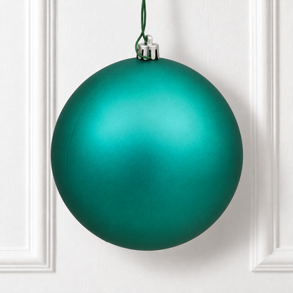 8" Shatterproof Ball Ornament - Teal - Matte - UV Treated — view 2