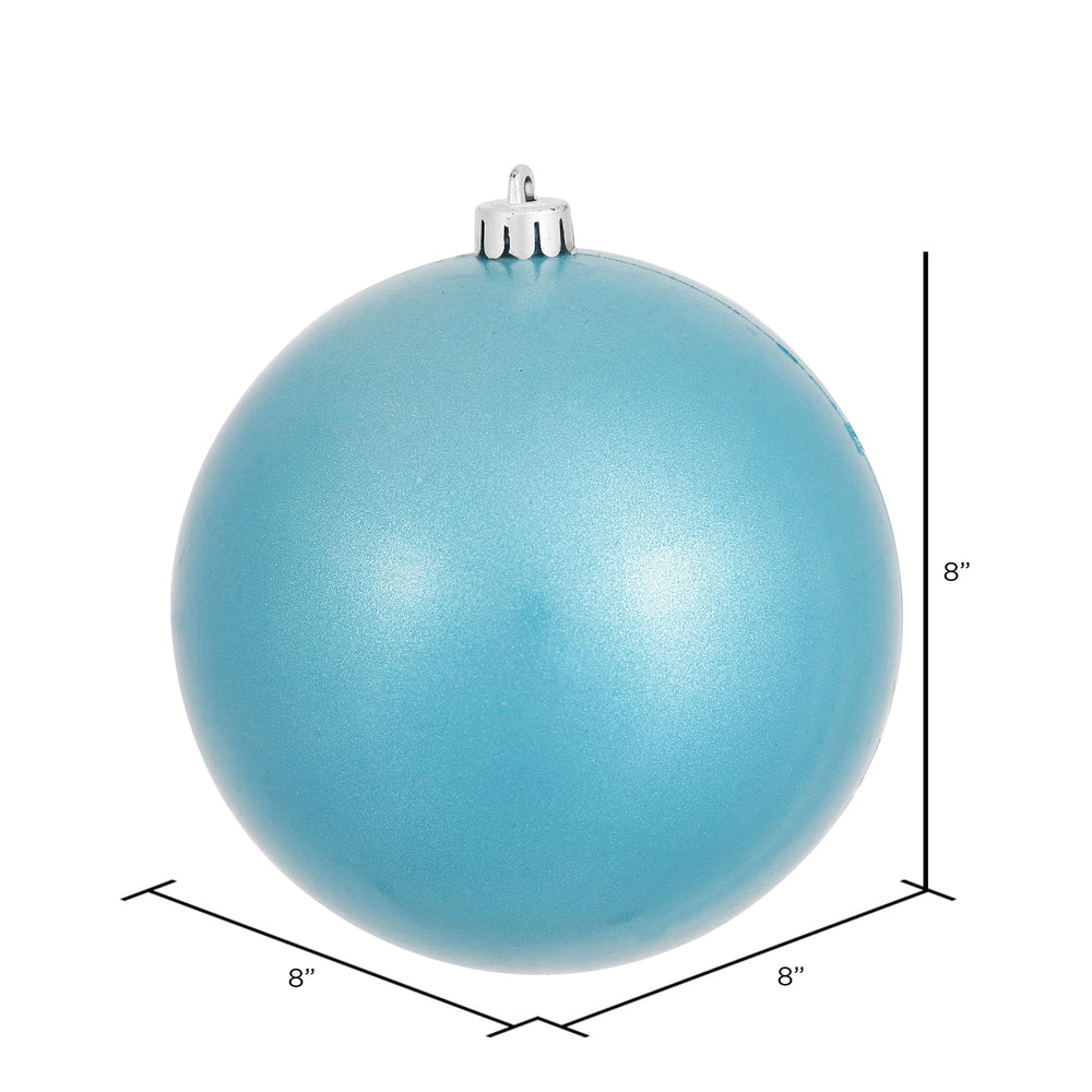 8" Shatterproof Ball Ornament - Turquoise - Candy - UV Treated — view 2
