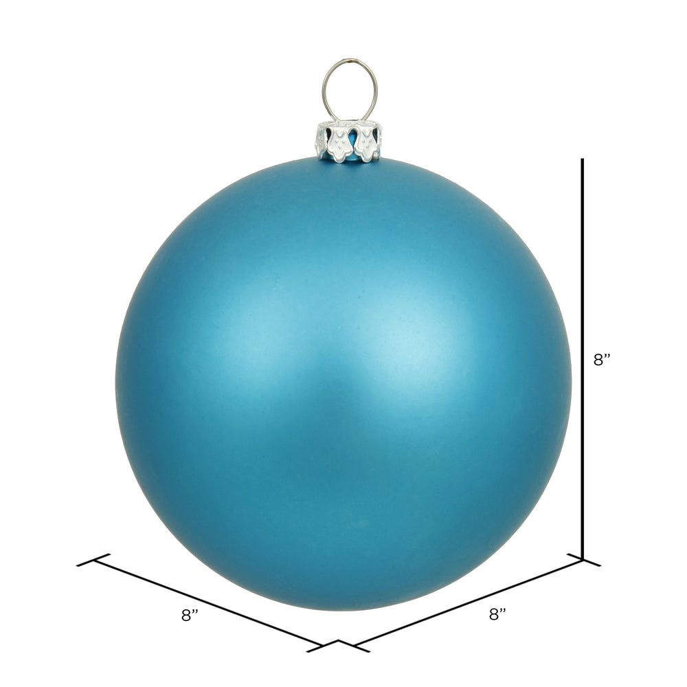 8" Shatterproof Ball Ornament - Turquoise - Matte - UV Treated — view 3