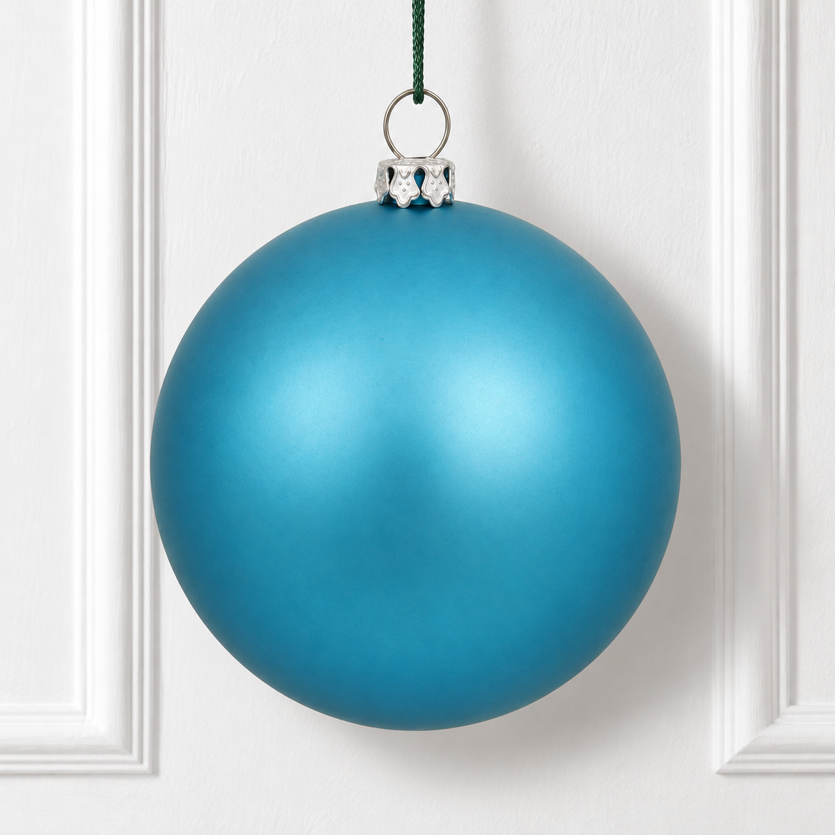 8" Shatterproof Ball Ornament - Turquoise - Matte - UV Treated — view 2