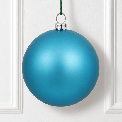 8" Shatterproof Ball Ornament - Turquoise - Matte - UV Treated — view 2