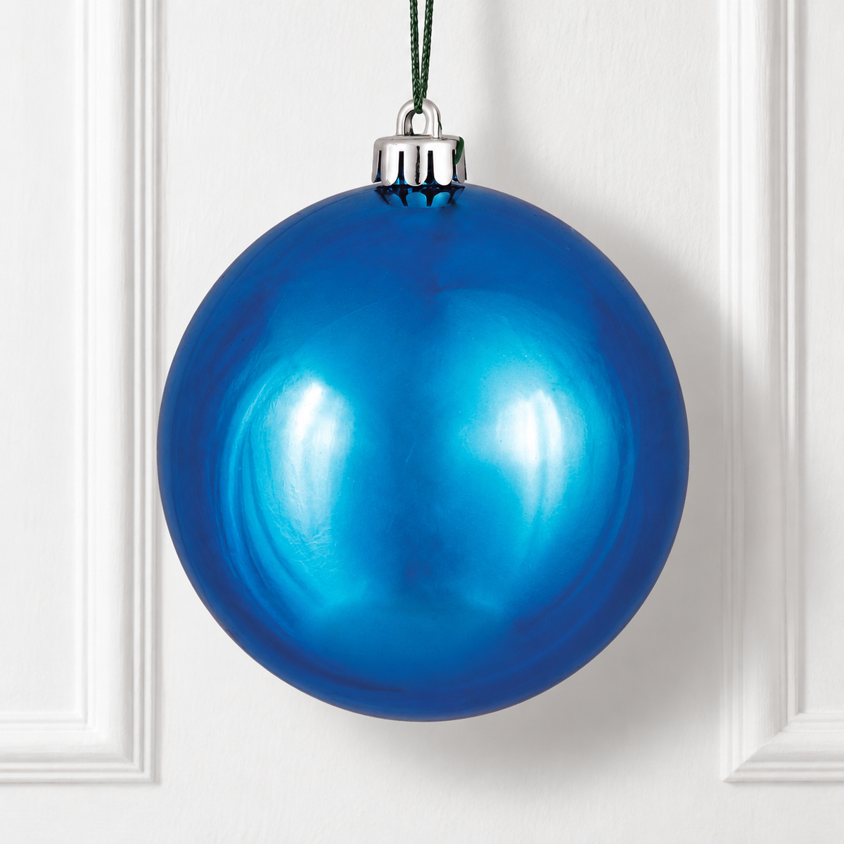 8" Shatterproof Ball Ornament - Turquoise - Shiny - UV Treated — view 2