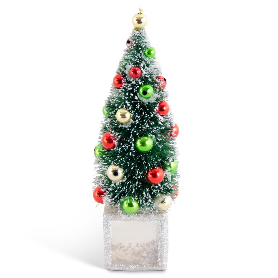 6.5 Inch Bottle Brush Tree Ornament w/Multi Or — view 1