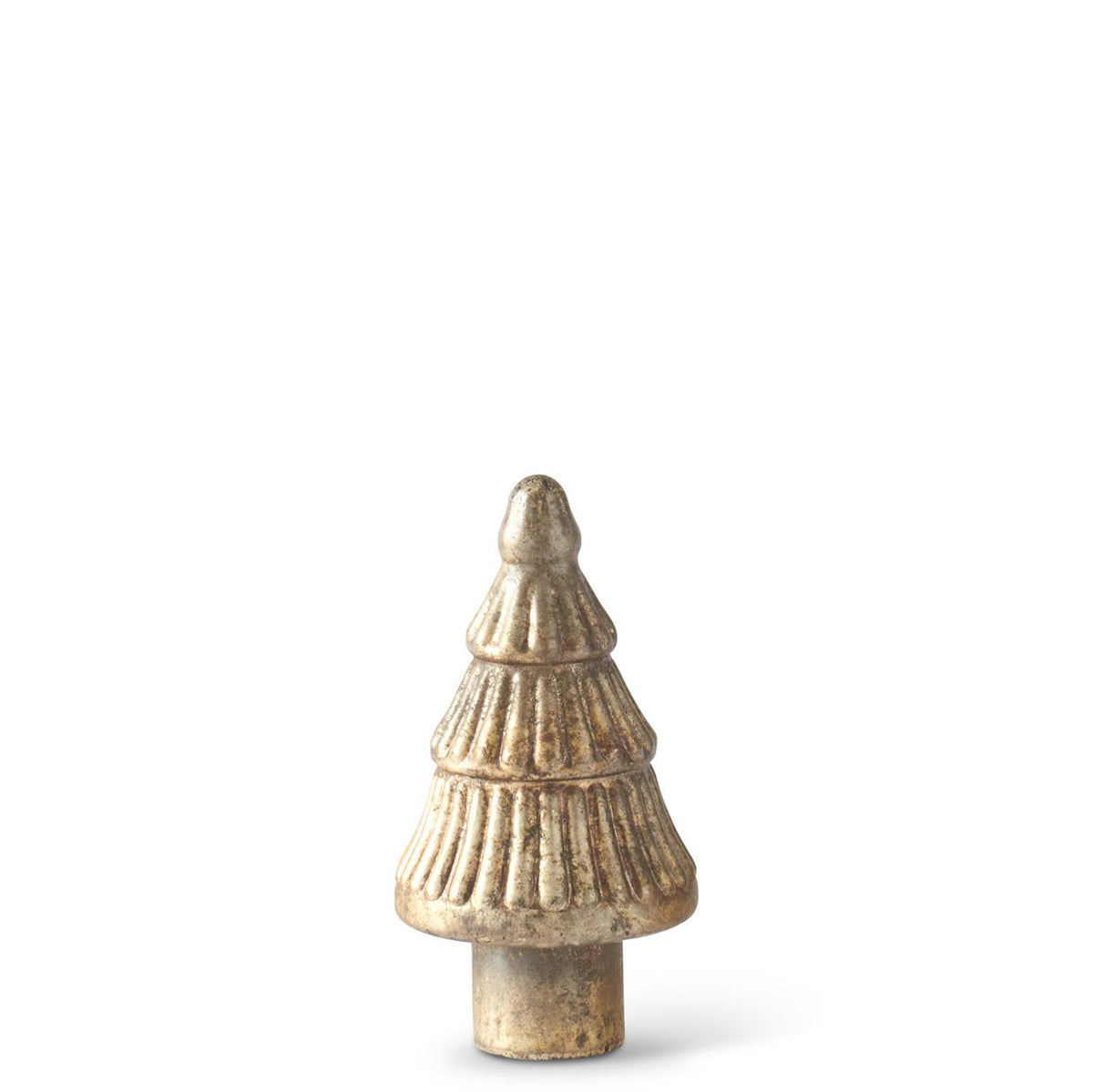 Set of 3 Rust Gold Mercury Glass Christmas Trees — view 2