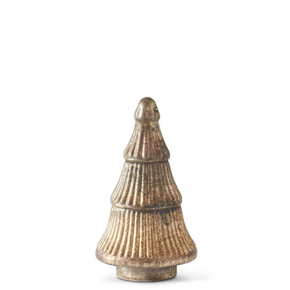Set of 3 Rust Gold Mercury Glass Christmas Trees — view 3