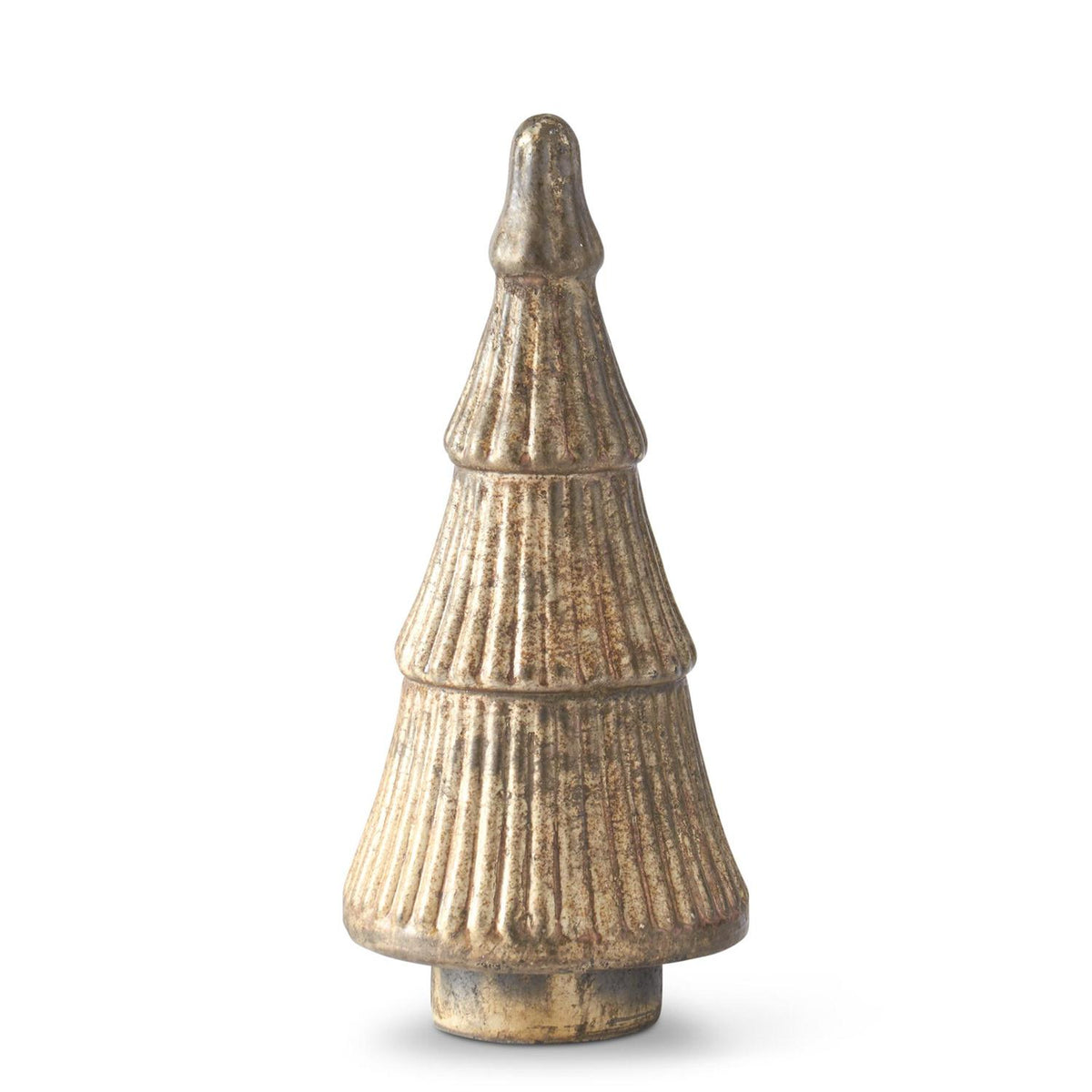 Set of 3 Rust Gold Mercury Glass Christmas Trees — view 4