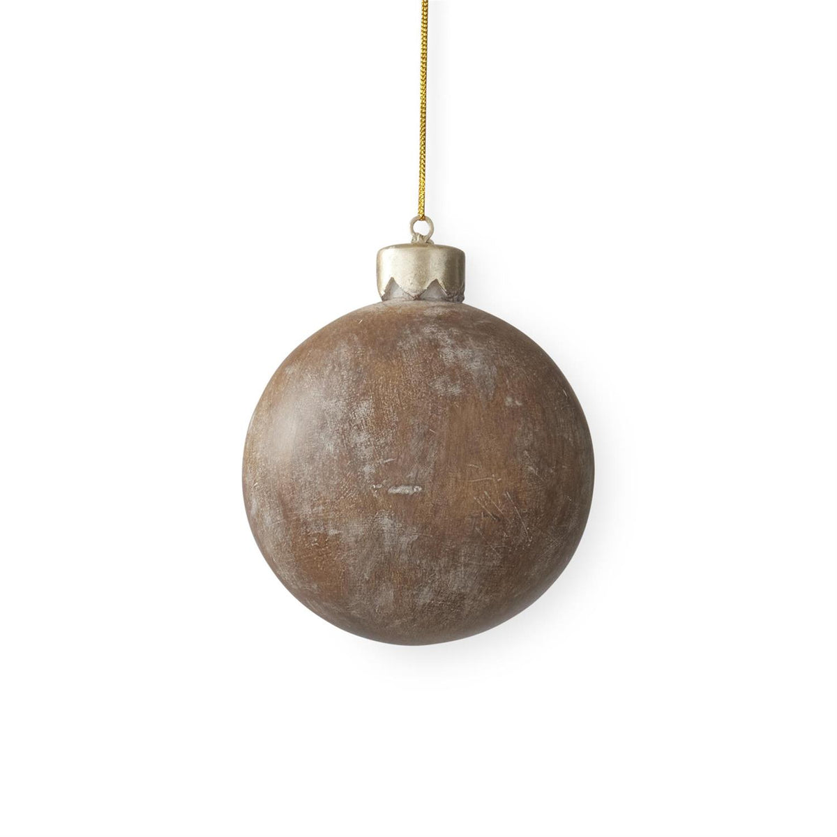 Brown Resin Faux Wood Ornaments (Set of 3) — view 2