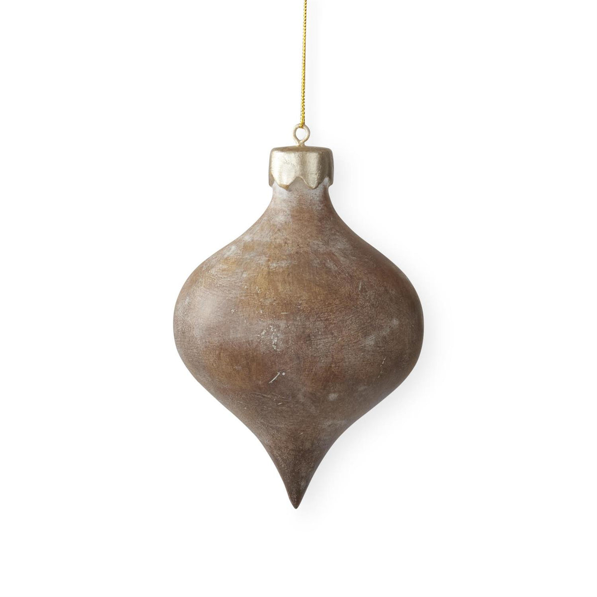 Brown Resin Faux Wood Ornaments (Set of 3) — view 3