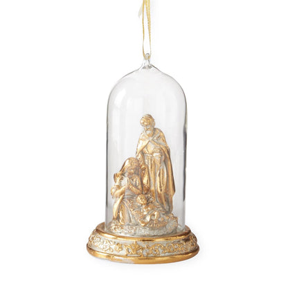 5 Inch LED Gold Nativity Cloche Ornam (Set of 2) — view 2