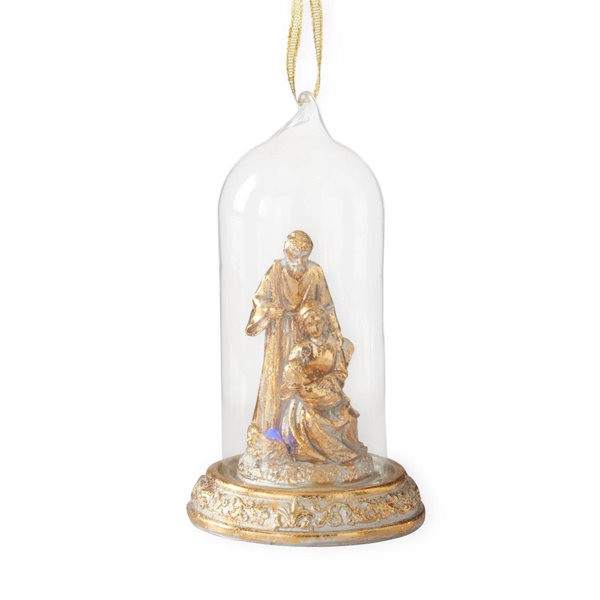 5 Inch LED Gold Nativity Cloche Ornam (Set of 2) — view 3