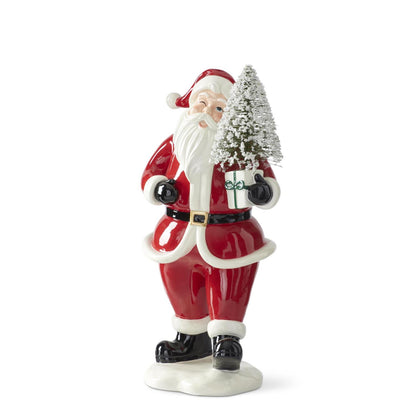 15.75 Inch Resin Traditional Santa Holding Packa — view 1