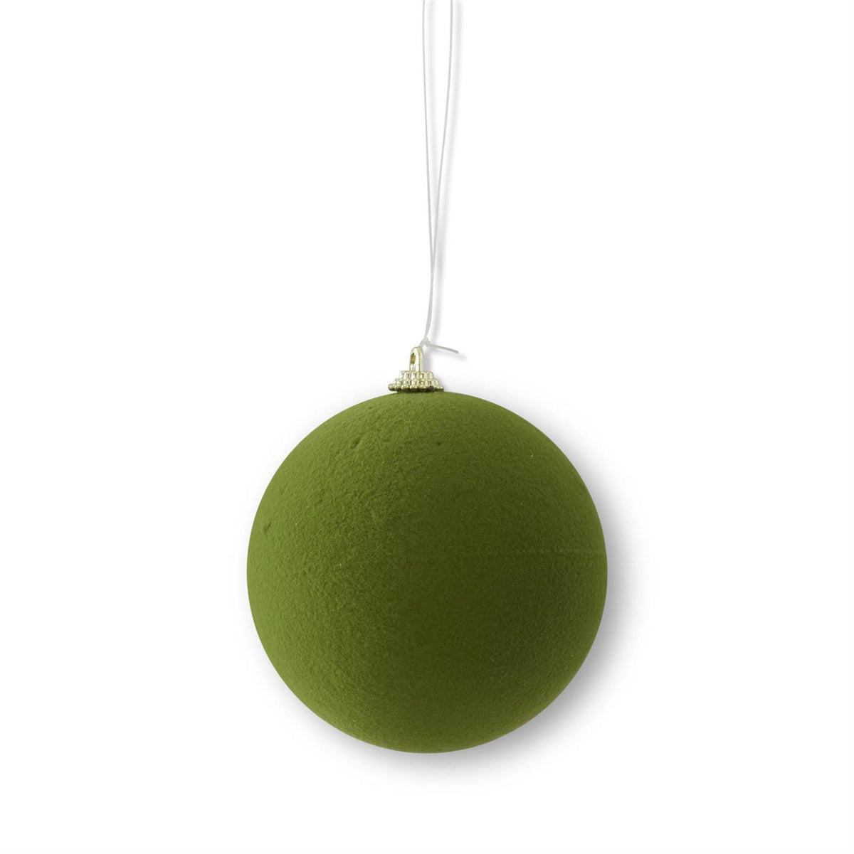 4.5 Inch Green Velvet Shatterproof Round Orna — view 1