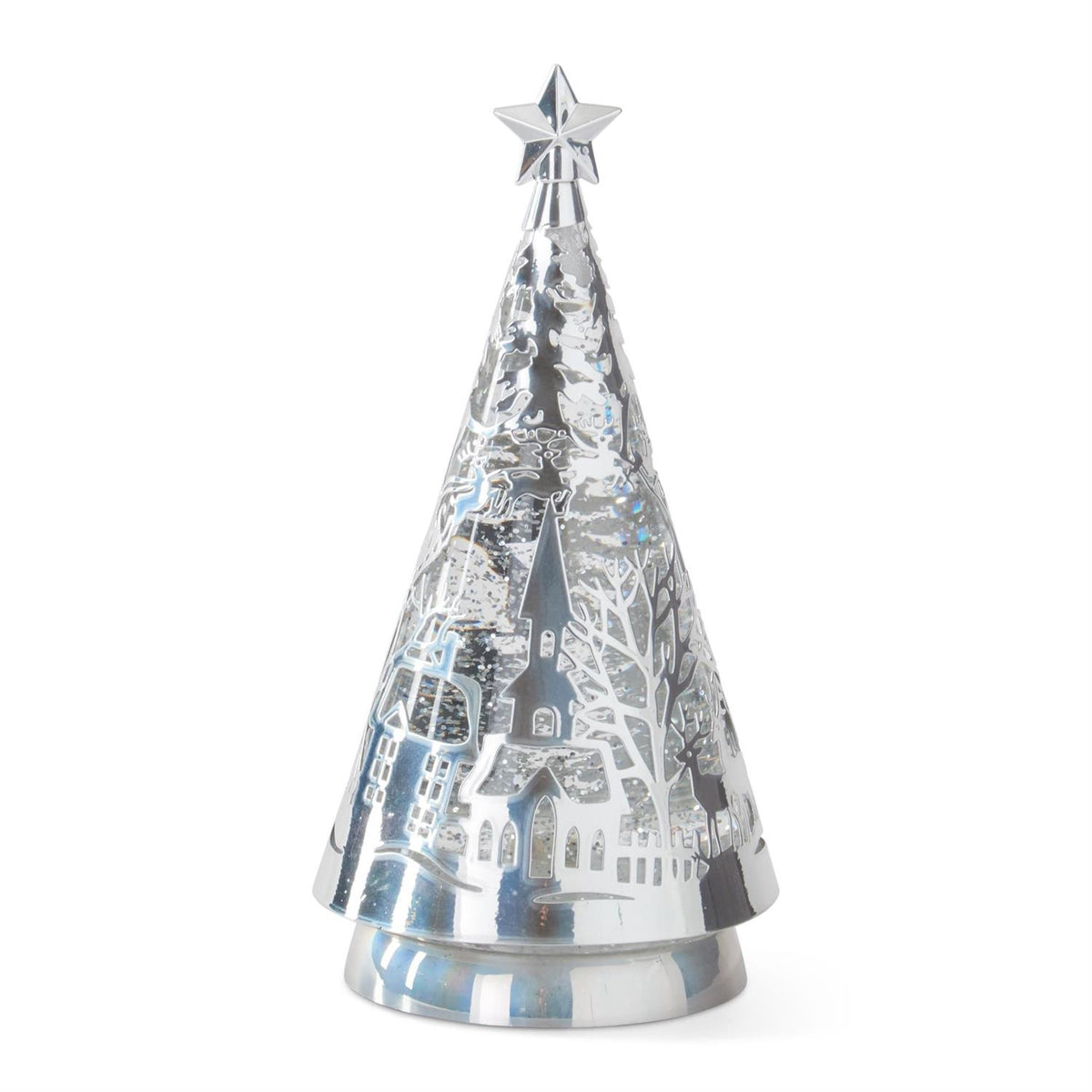 10 Inch Silver Winter Scene Water Spinning LED — view 1
