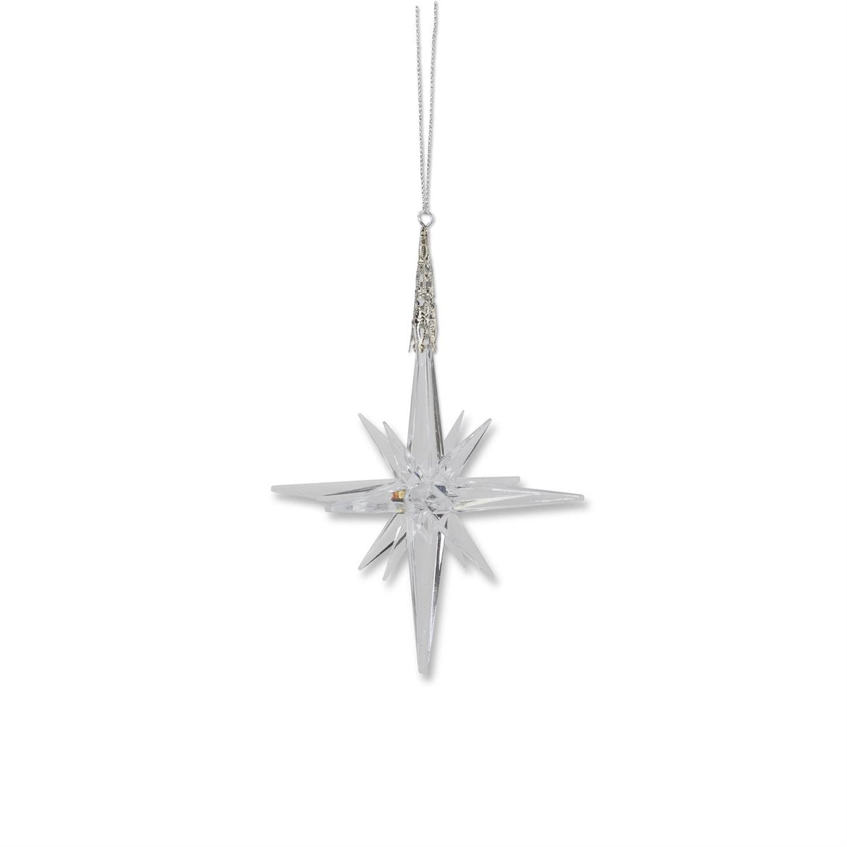 5.75 Inch Silver Metal Filigree Top Clear Acr — view 1