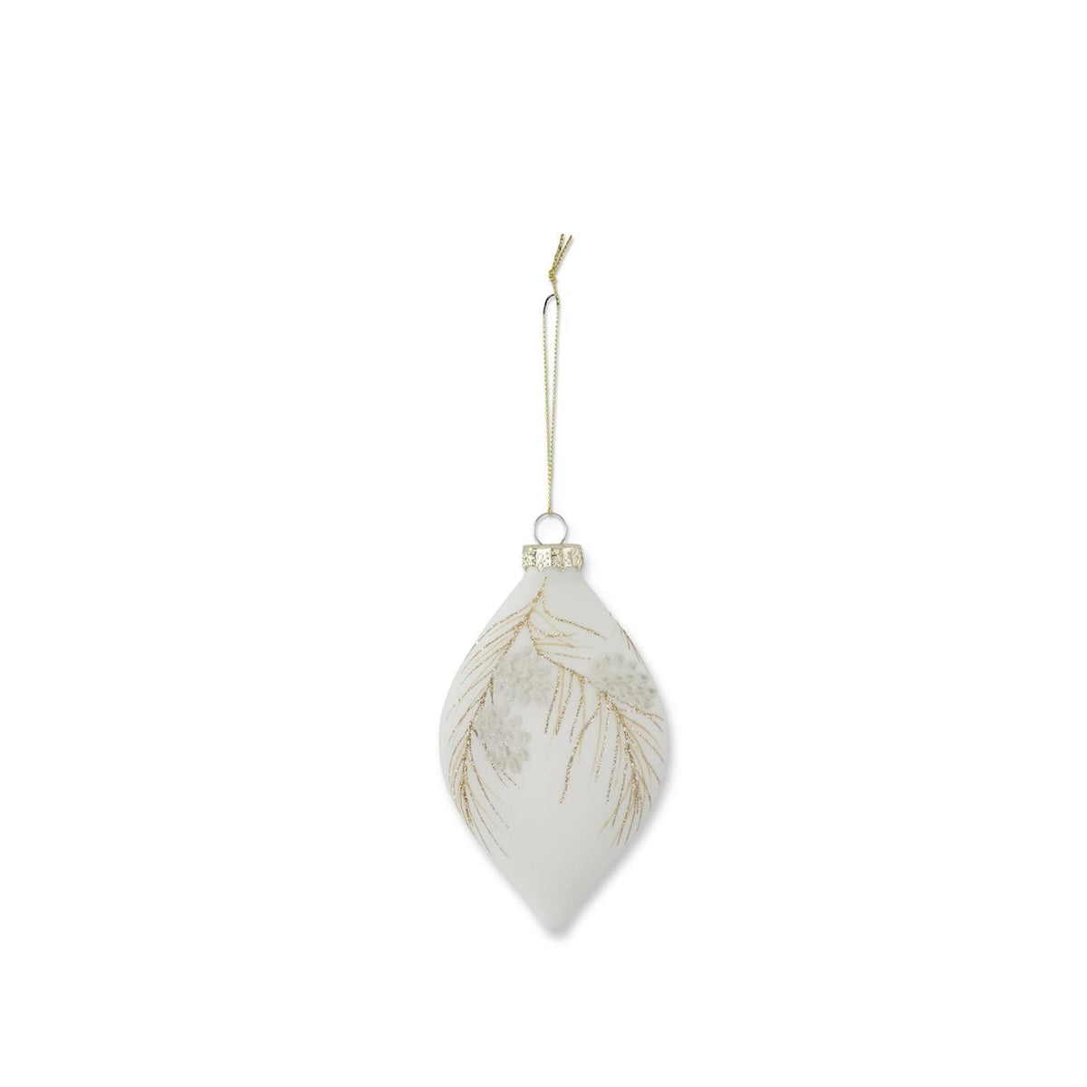 White w/Gold Glittered Pine Spring Gl (Set of 2) — view 3
