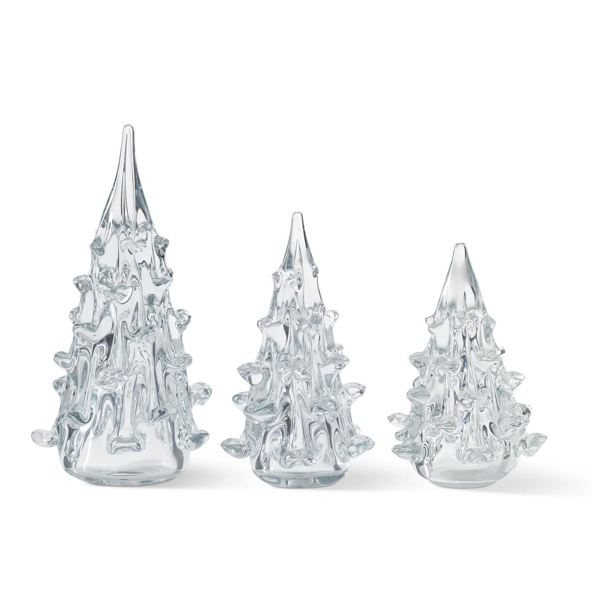 Set of 3 Clear Glass Christmas Trees — view 1