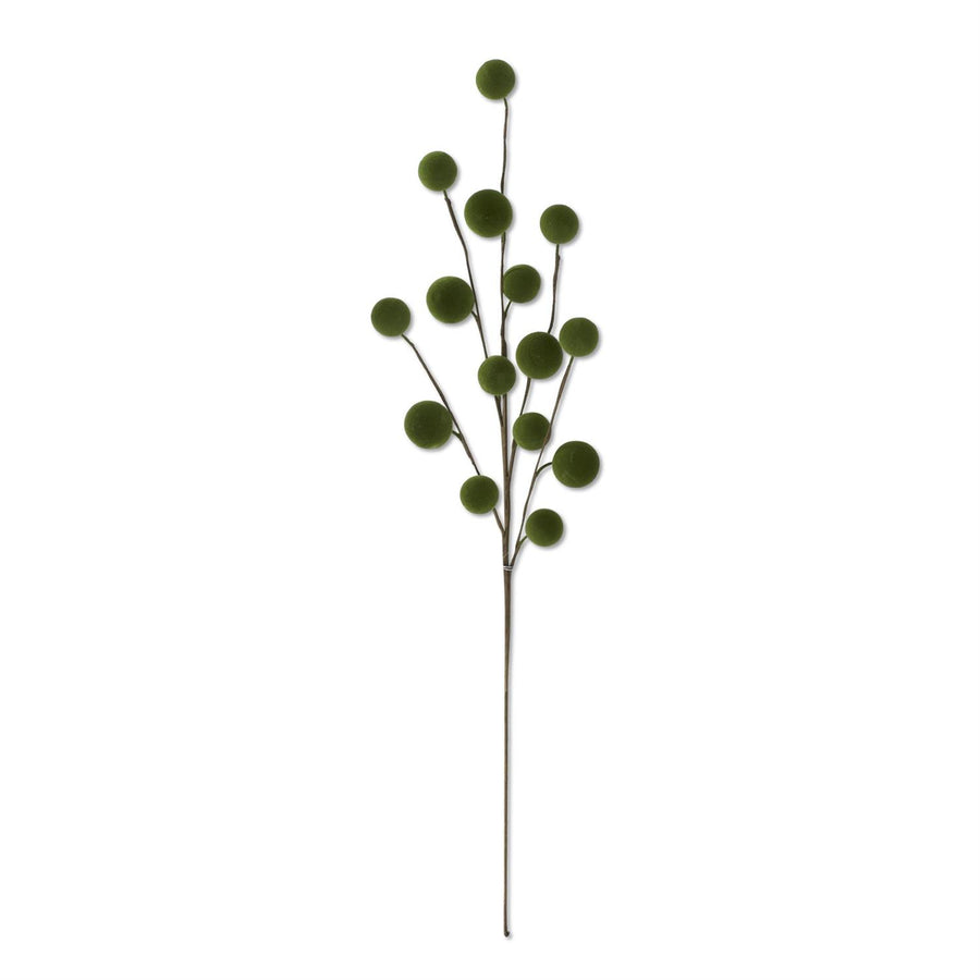 23.5 Inch Green Flocked Ball Stem
