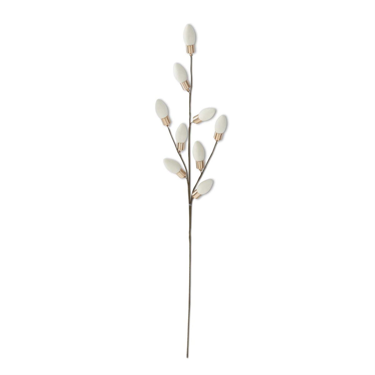 24 Inch White Flocked Christmas Bulb Pick — view 1
