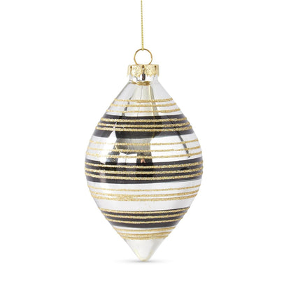 Assorted Mirrored Black & Gold Glittered Ornaments (set of 3) — view 5