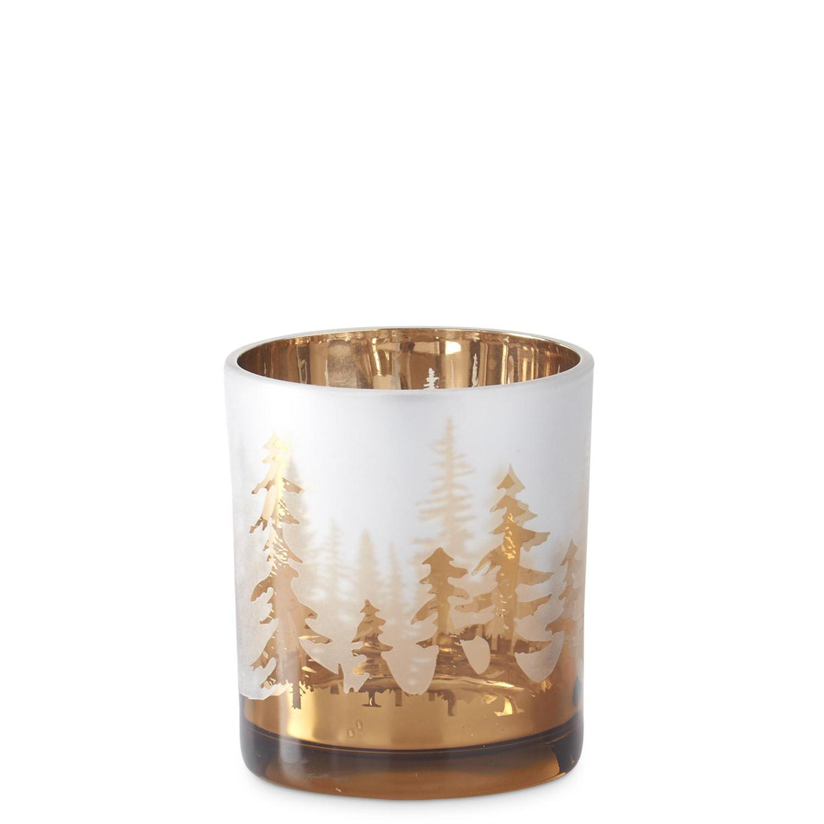 Set of 3 Frosted Glass Decorations with Rose Gold Interior Deer – Set of 3
