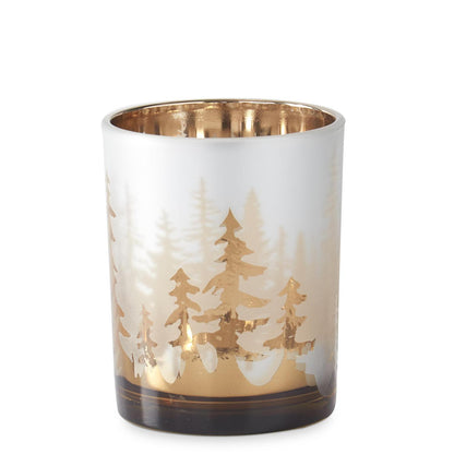 Set of 3 Frosted Glass Decorations with Rose Gold Interior Deer – Set of 3