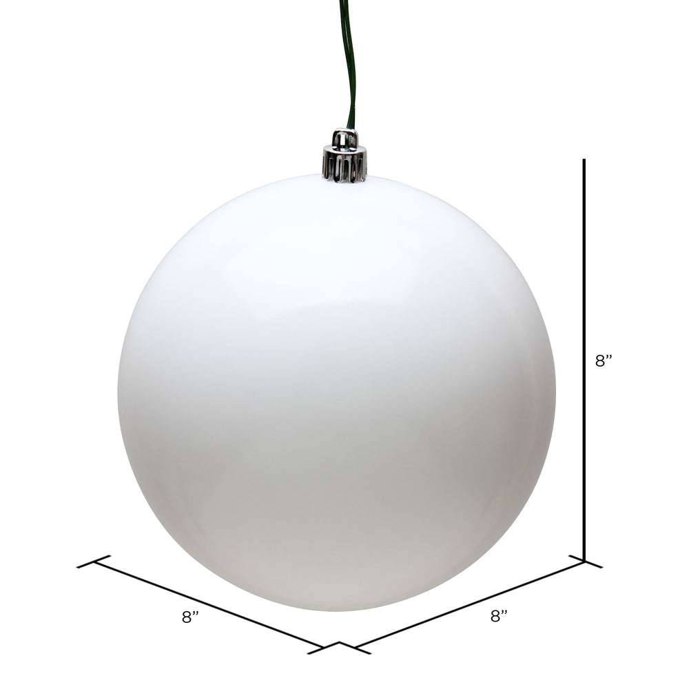 8" UV Treated Ball Ornament - White - Candy — view 3