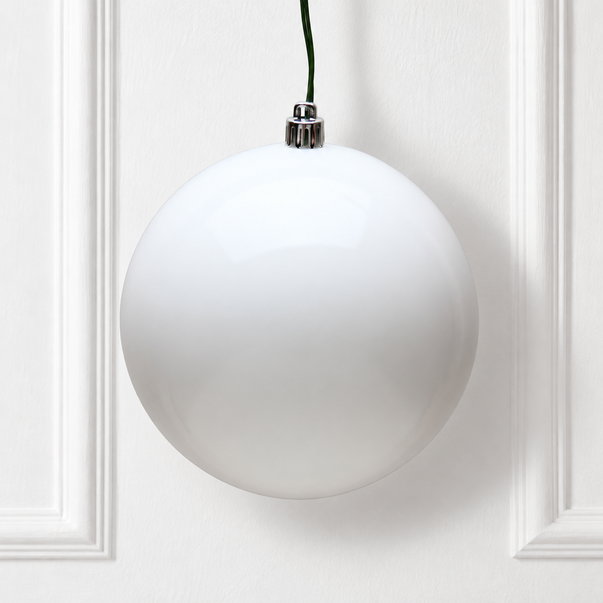 8" UV Treated Ball Ornament - White - Candy — view 2