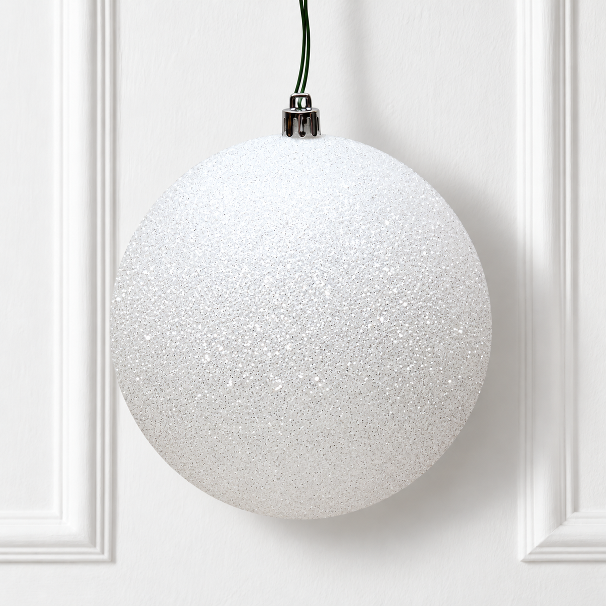 8" UV Treated Ball Ornament - White - Glitter — view 2