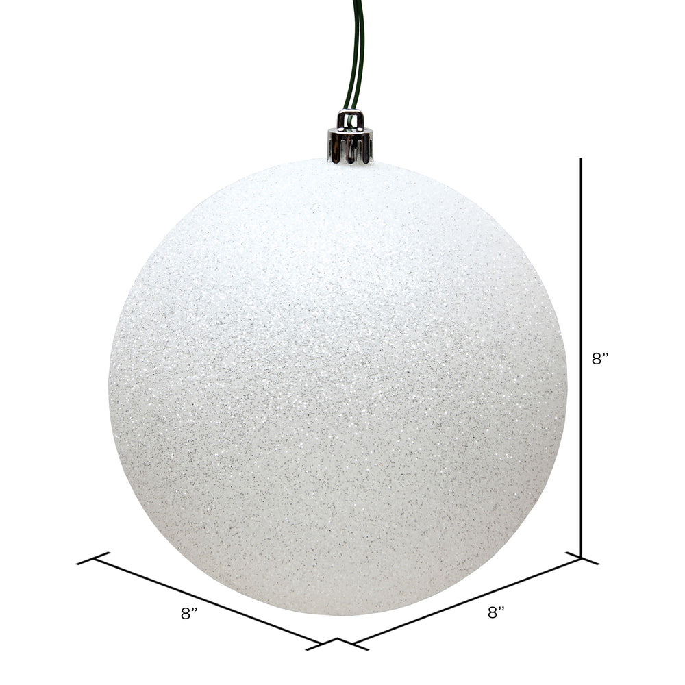 8" UV Treated Ball Ornament - White - Glitter — view 3