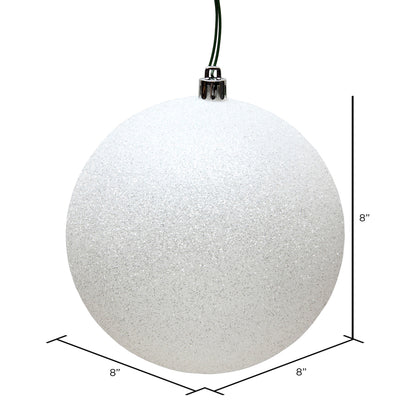 8" UV Treated Ball Ornament - White - Glitter — view 3