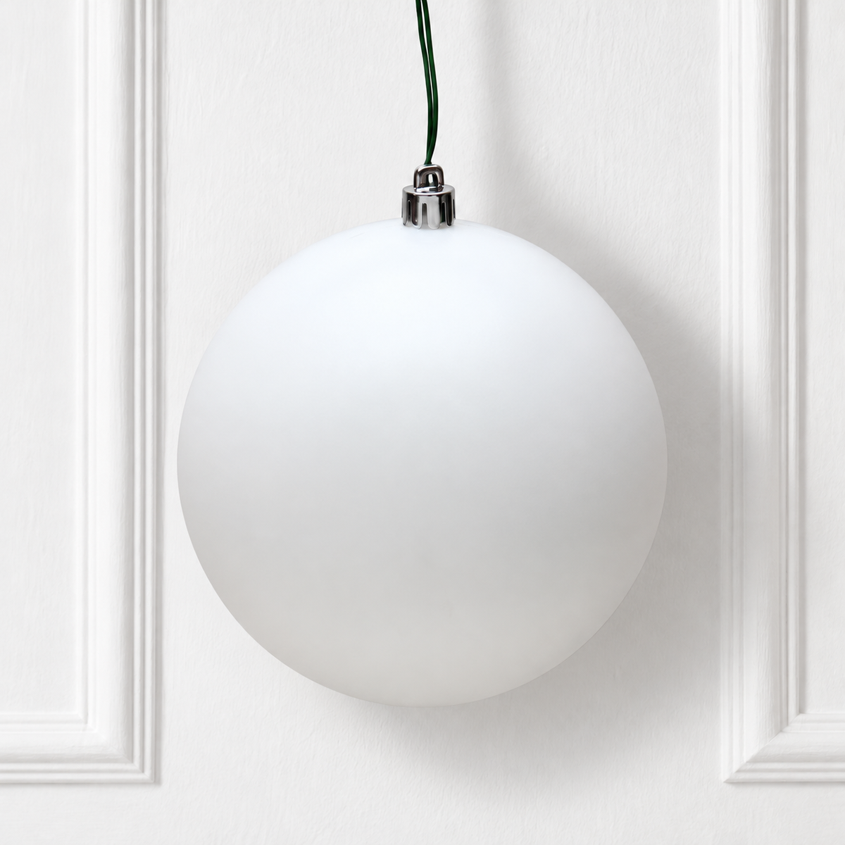 8" UV Treated Ball Ornament - White - Matte — view 2