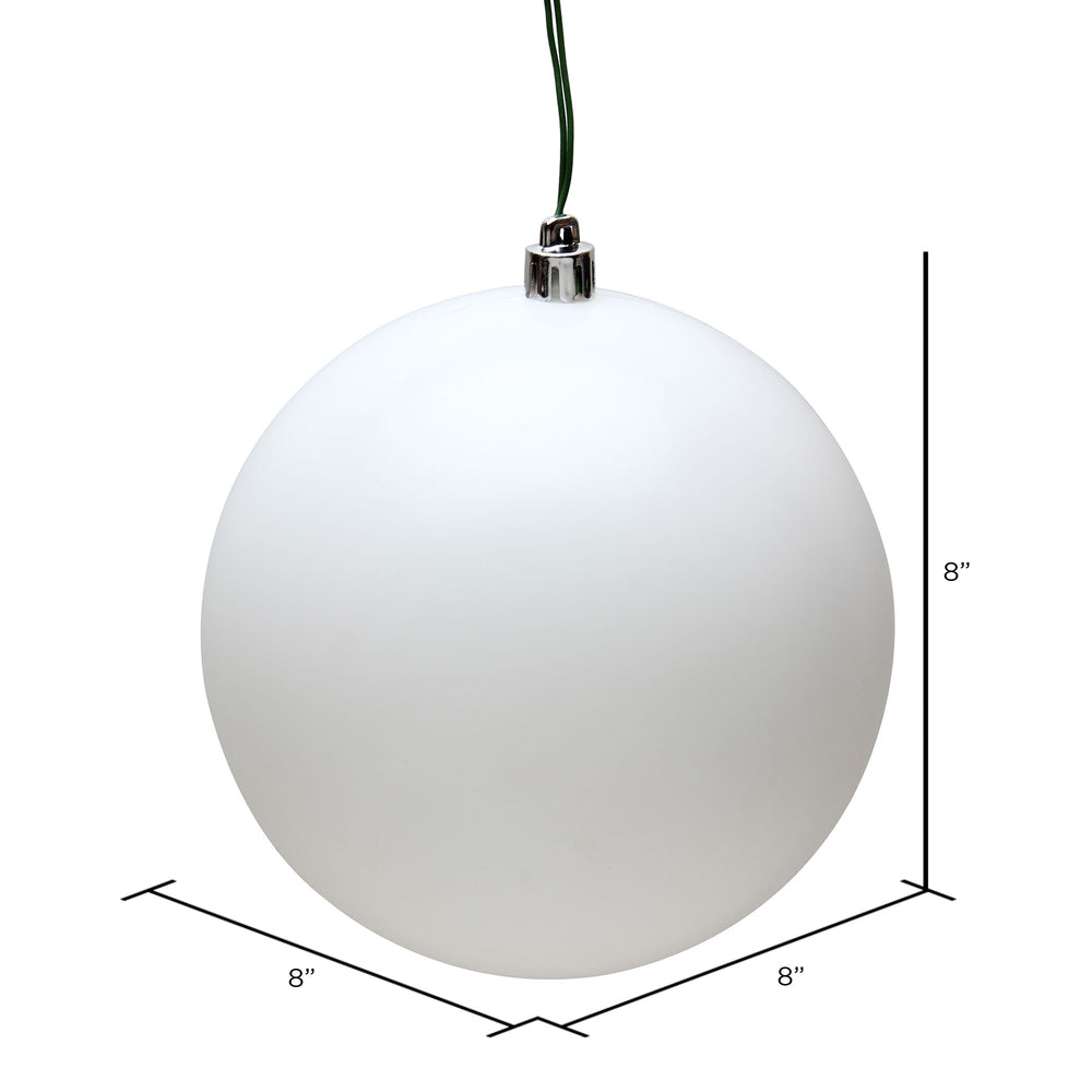8" UV Treated Ball Ornament - White - Matte — view 3