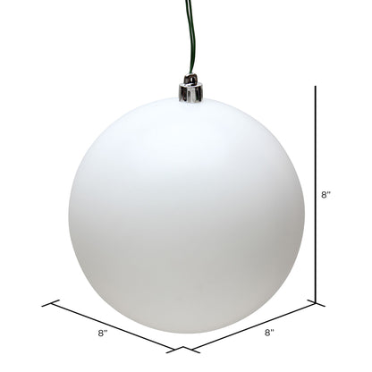 8" UV Treated Ball Ornament - White - Matte — view 3